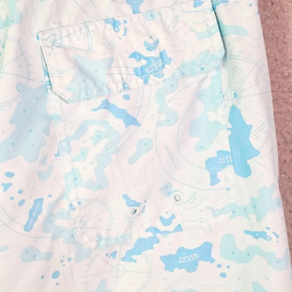 Vineyard Vines Swim Trunks Blue White XL Nautical Sailboat Chappy Preppy